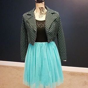 2 piece-Zip jacket and Tulle dress